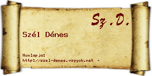 Szél Dénes névjegykártya